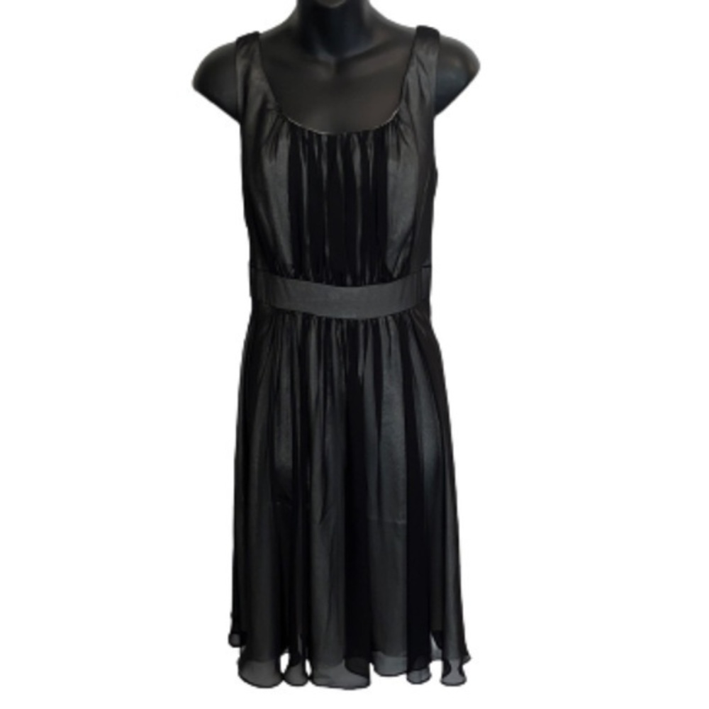 White House Black Market black sheer overlay dress size 10
